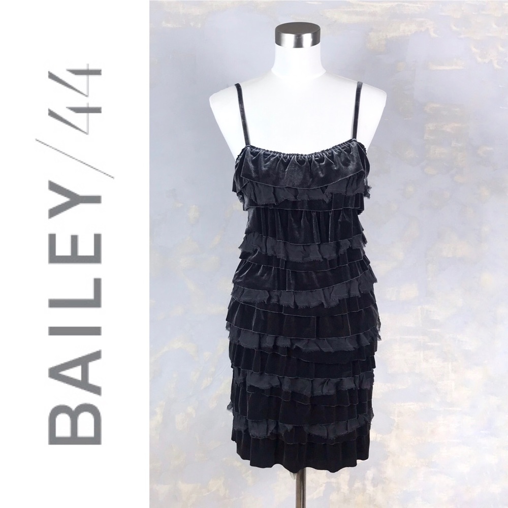 Bailey 44 Velvet Chiffon Ruffle Layered Dress